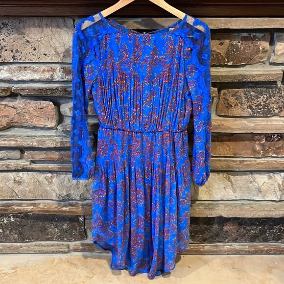 Free People Dresses & Skirts - Free People Open Waters Charlotte Blue Floral Dress